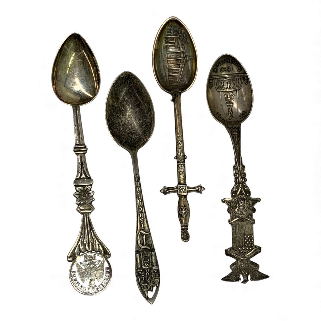 4 Sterling Souvenir Spoons Incl. Walt Disney (1 of 2)