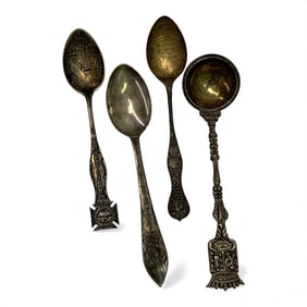 4 Sterling Silver Souvenir Spoons
