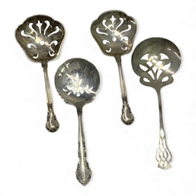 Group Of 4 Sterling Silver Serving Spoons
