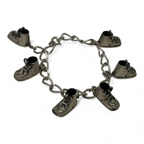 Sterling Silver Bracelet With Shoe Charms