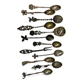 Large Group Of Sterling Silver Spoons