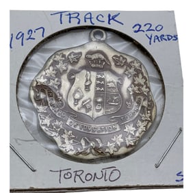 1927 Sterling Silver Track 220 Yds Pendant