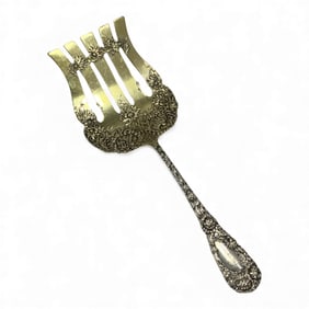 Chas N Hancher Sterling Silver Serving Fork