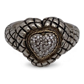 Sterling Silver & 18k Gold Heart Ring