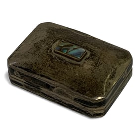 Sterling Silver & Abalone Hinge Lid Box