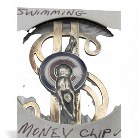 Silver Enameled Swimming Money Clip