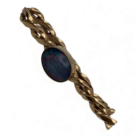10k Yellow Gold Clip With Blue Stone