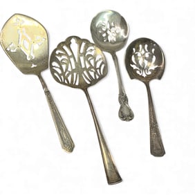 4 Sterling Silver Serving Spoons