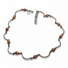 Sterling Silver & Stone Bead Necklace
