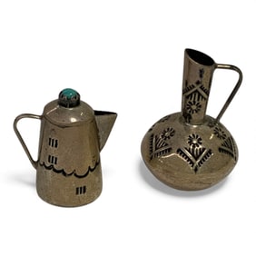 E. M. W. Navajo Sterling Silver Miniature Jars