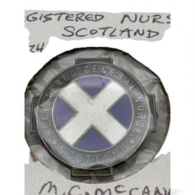 Hallmarked Silver Registered Nurse Pin