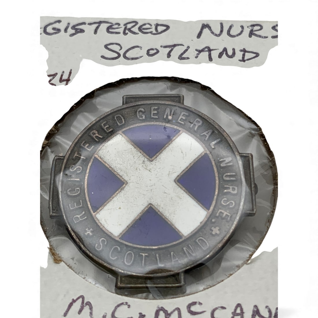 Hallmarked Silver Registered Nurse Pin: Bears Marks - See Photos