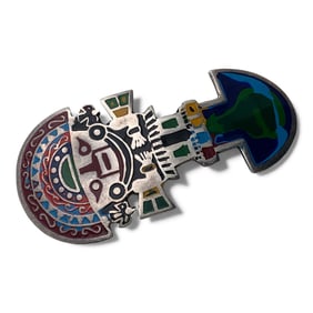 Sterling Silver Enameled Figural Pin