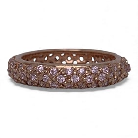 Sterling Bronze Tone Ring With Clear Stones