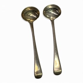 Pair Of English Sterling Ladles Marked T. B.