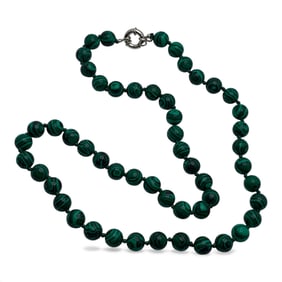 Green Malachite Beaded Necklace