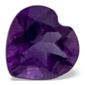 Faceted Dark Purple Heart Amethyst Gemstone