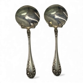 Pair Of Sterling Silver Serving Spoons