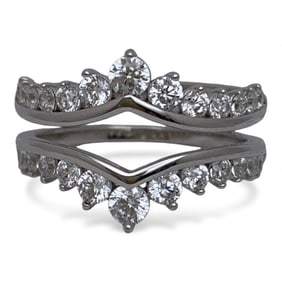 Sterling Silver Ring With Clear Stones