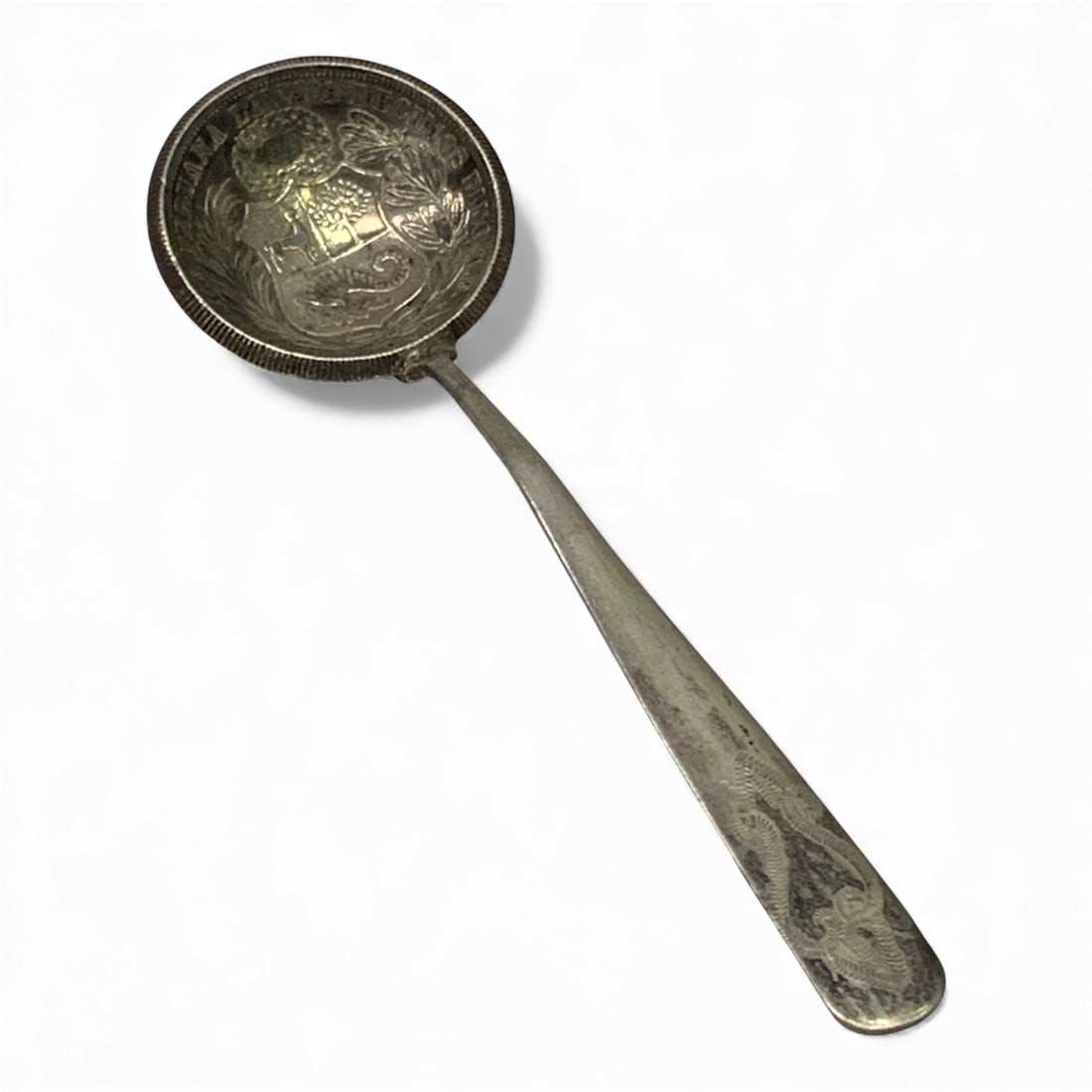 900 Silver Peru Un Sol Coin Spoon (1 of 3)