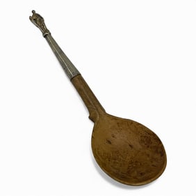 Figural Sterling Silver & Wood Spoon