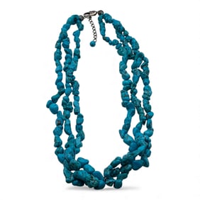 Turquoise Multi Strand Chunk Necklace