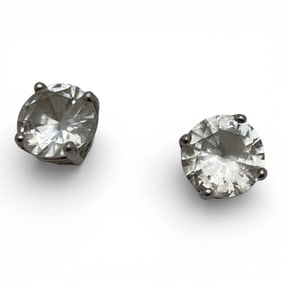 Sterling Silver & Clear Stone Earrings