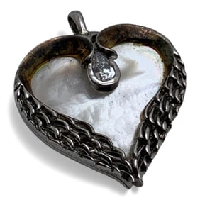 Sterling Silver & Mother Of Pearl Heart Pendant