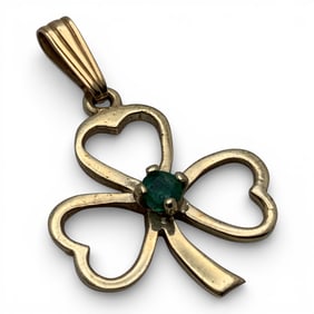 14k Yellow Gold & Emerald Pendant