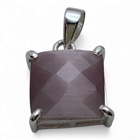 Sterling Silver & Pink Stone Pendant