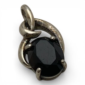 Sterling Silver & Black Stone Pendant