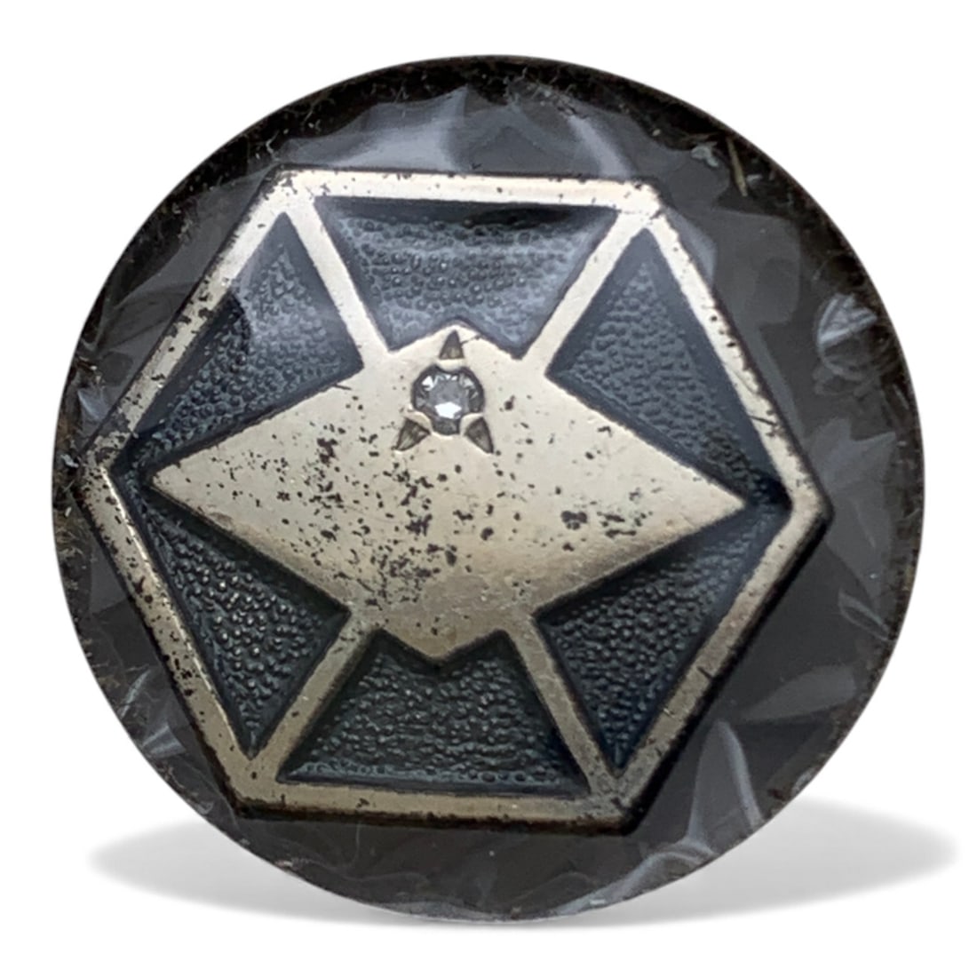 Sterling Silver & Diamond Pin: Marked: Sterling - See Photos