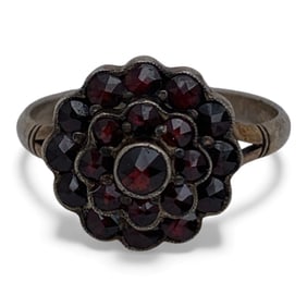 900 Silver & Garnet Ring