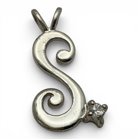 Sterling Silver & Clear Stone Pendant