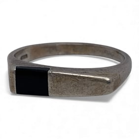Sterling Silver & Black Stone Ring