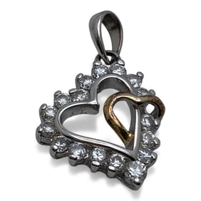 Sterling Silver & Cubic Zirconia Heart Pendant