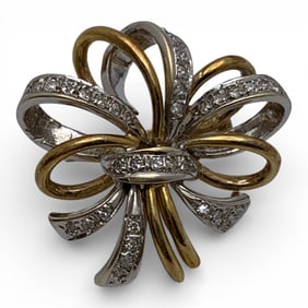 14k White & Yellow Gold Pendant With Diamonds