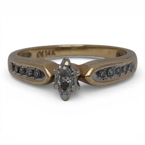 14k Yellow Gold & Diamond Ring