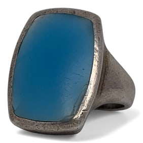 Sterling Ring With Blue Stone