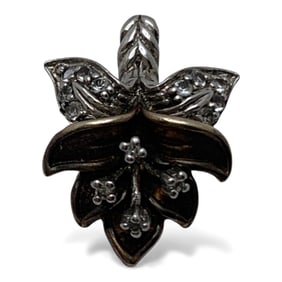 Sterling Silver & Clear Stone Flower Pendant