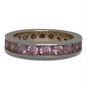 Sterling Silver & Pink Stone Ring