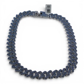 Men's Invicta Necklace With Blue Rhinestones