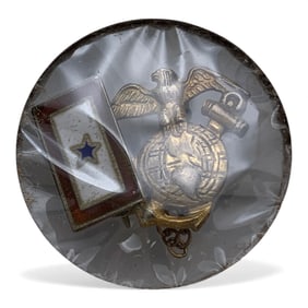 Sterling Silver Enameled Marines Pin