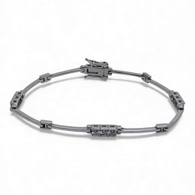 Sterling Silver Bracelet With Clear Stones