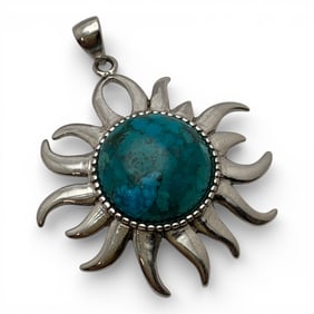 Sterling Silver & Blue Stone Pendant