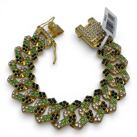 Men's Invicta Gold Tone Bracelet With Stones