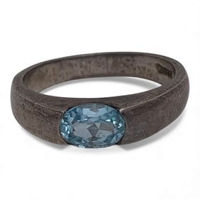 Sterling Silver Ring With Blue Stone