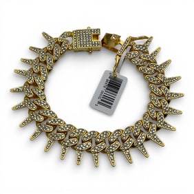 Men's Invicta Gold Tone Bracelet With Stones