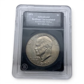 1971 Slabbed B U Eisenhower Silver Dollar