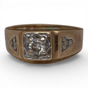 14k Yellow Gold & Diamond Ring